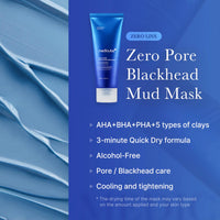 Thumbnail for medicube Zero Pore Blackhead Mud Facial Mask - Skin Cooling & Pore Tightening - 3 Minute Quick Dry Formula with AHA, BHA, PHA, and Pore-Purifying Clay - Korean Mud Mask 3.52 oz