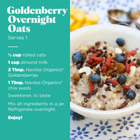 Thumbnail for Navitas Organics Goldenberries– For Healthy Snacks, Topping, Baking & More – Dried Fruit – No Added Sugar & Sulfite Free – USDA Organic, Non GMO, Kosher, Gluten Free, Vegan (8oz. Bag, 8 Servings)