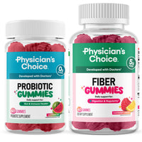 Thumbnail for Physician's CHOICE Gut Gummy Bundle: Probiotic Gummies + Fiber Gummies - No Sugar Added & Vegan - Supports Digestive Health & Regularity for Women and Men