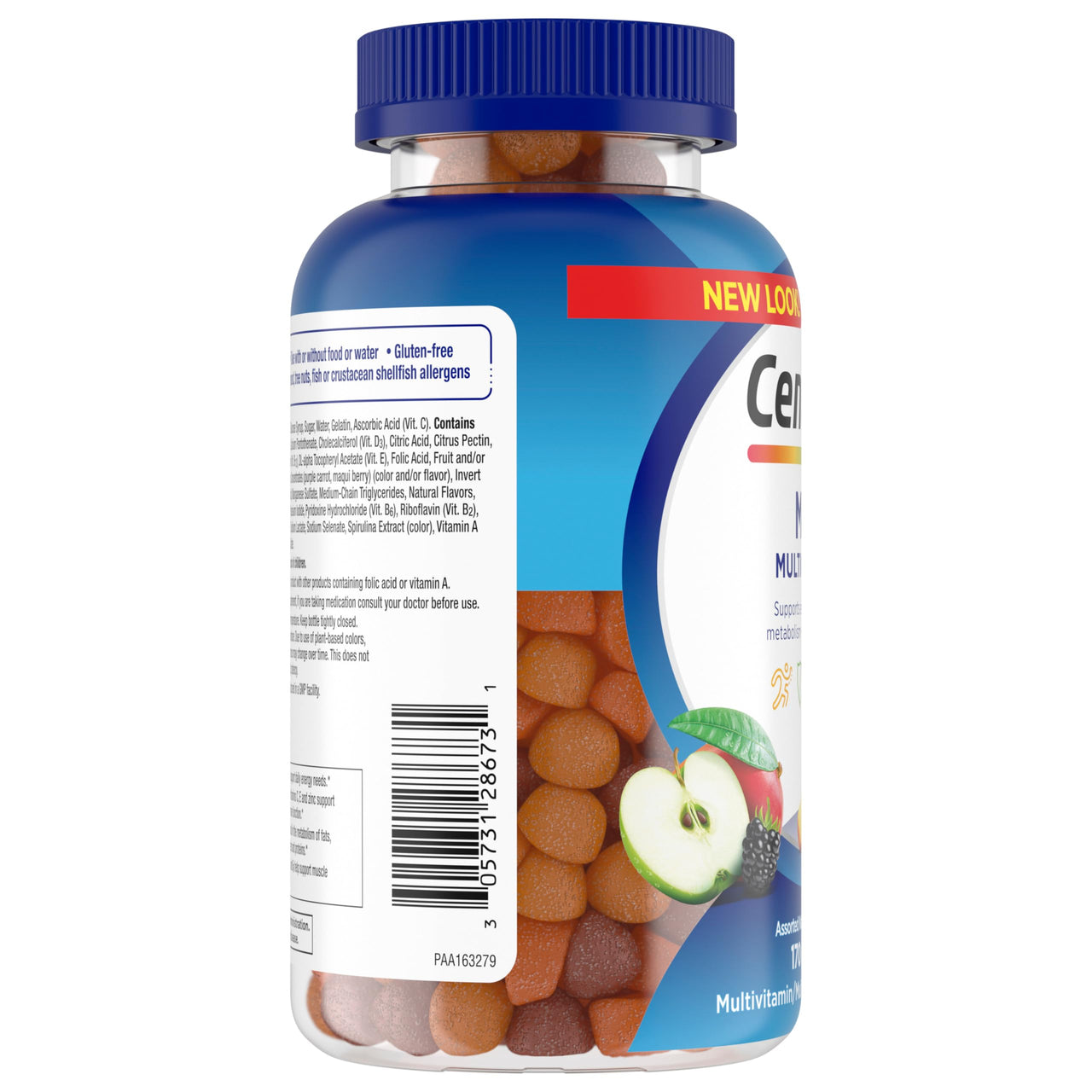 Centrum MultiGummies Gummy Multivitamin for Men, Multivitamin/Multimineral Supplement with Selenium, Antioxidants and Vitamin D3, Assorted Fruit Flavor - 170 Count