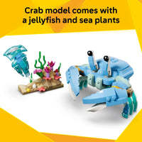 Thumbnail for LEGO Creator 3 in 1 Sea Animals: Beautiful Dolphins Building Toy for Girls, Boys, & Kids, Ages 8+ - Gift for Birthdays - Build a Dolphin, Seahorse, or Crab Animal Figure - 31385