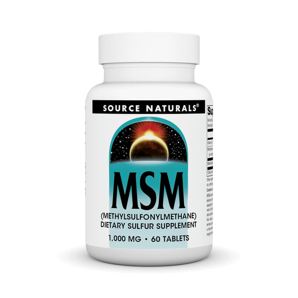 Source Naturals MSM (methylsulfonylmethane), a Dietary Sulfer Supplement, 1,000 MG - 60 Tablets