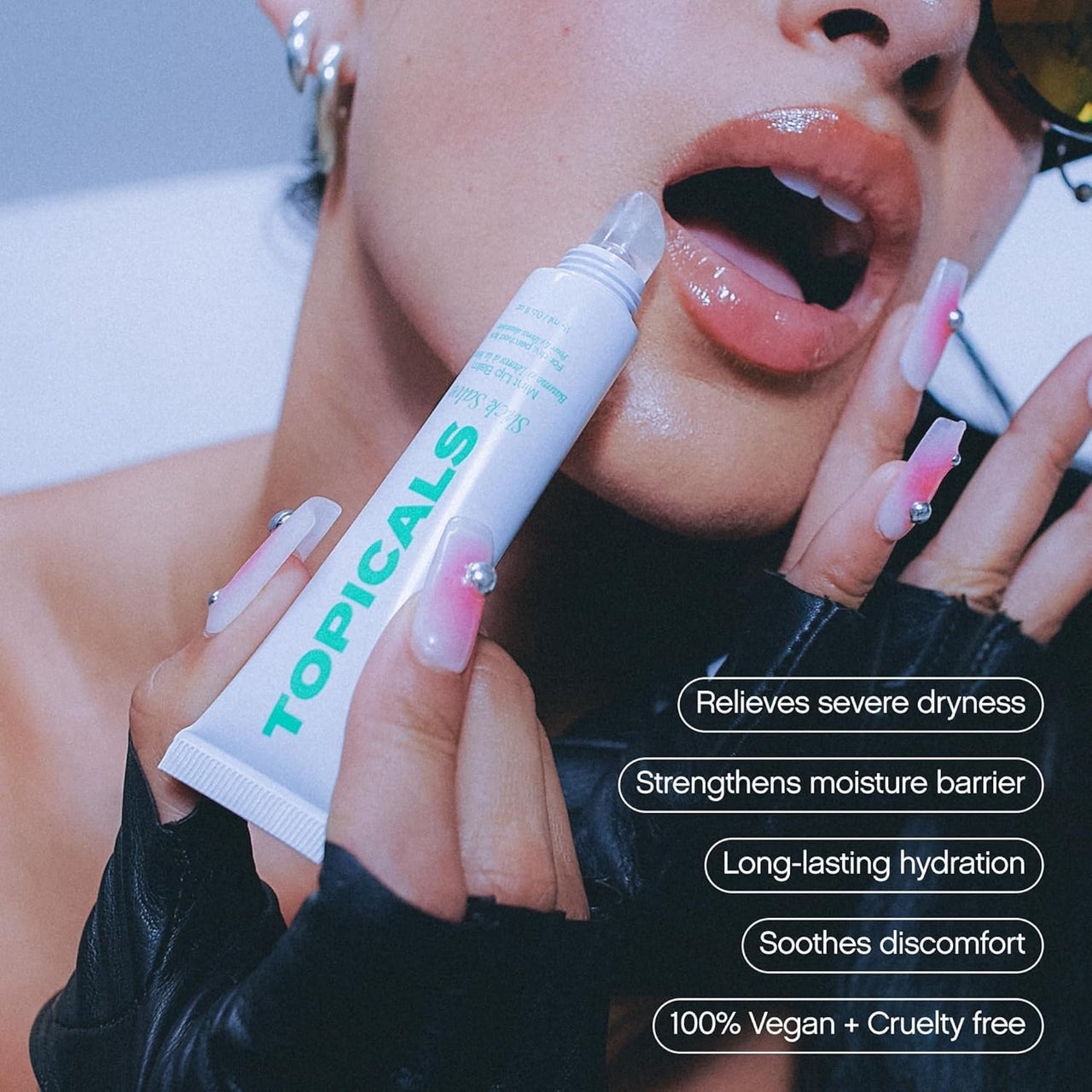 Topicals Slick Salve Mint Glossy Lip Balm | Soothes Discomfort, Strengthens Barrier & Provides Lasting Hydration & Relief | Vegan, Paraben-Free Formula w/Hyaluronic Acid (2 Pack, 0.5 Fl Oz Each)