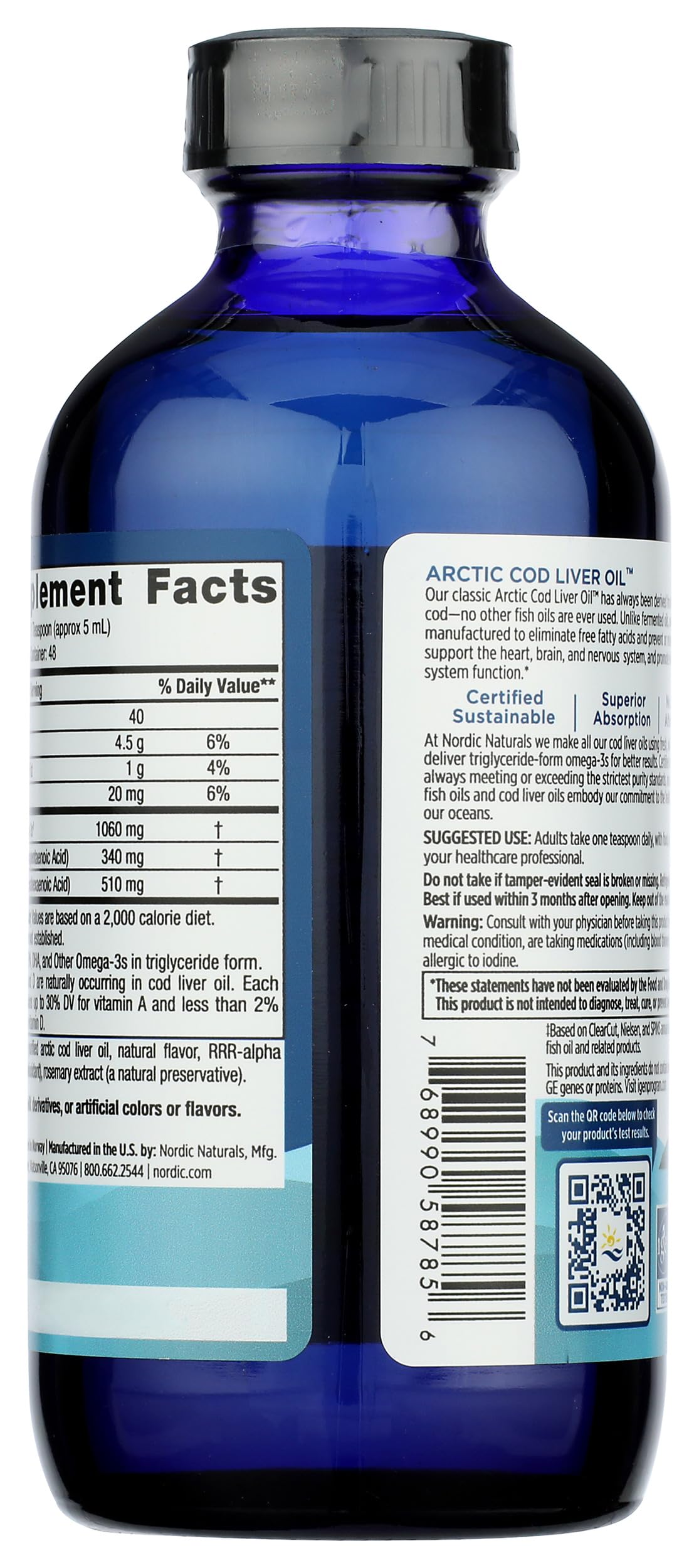 Nordic Naturals CLO Lemon, 8-Ounce Rtl, 0.88 Bottle