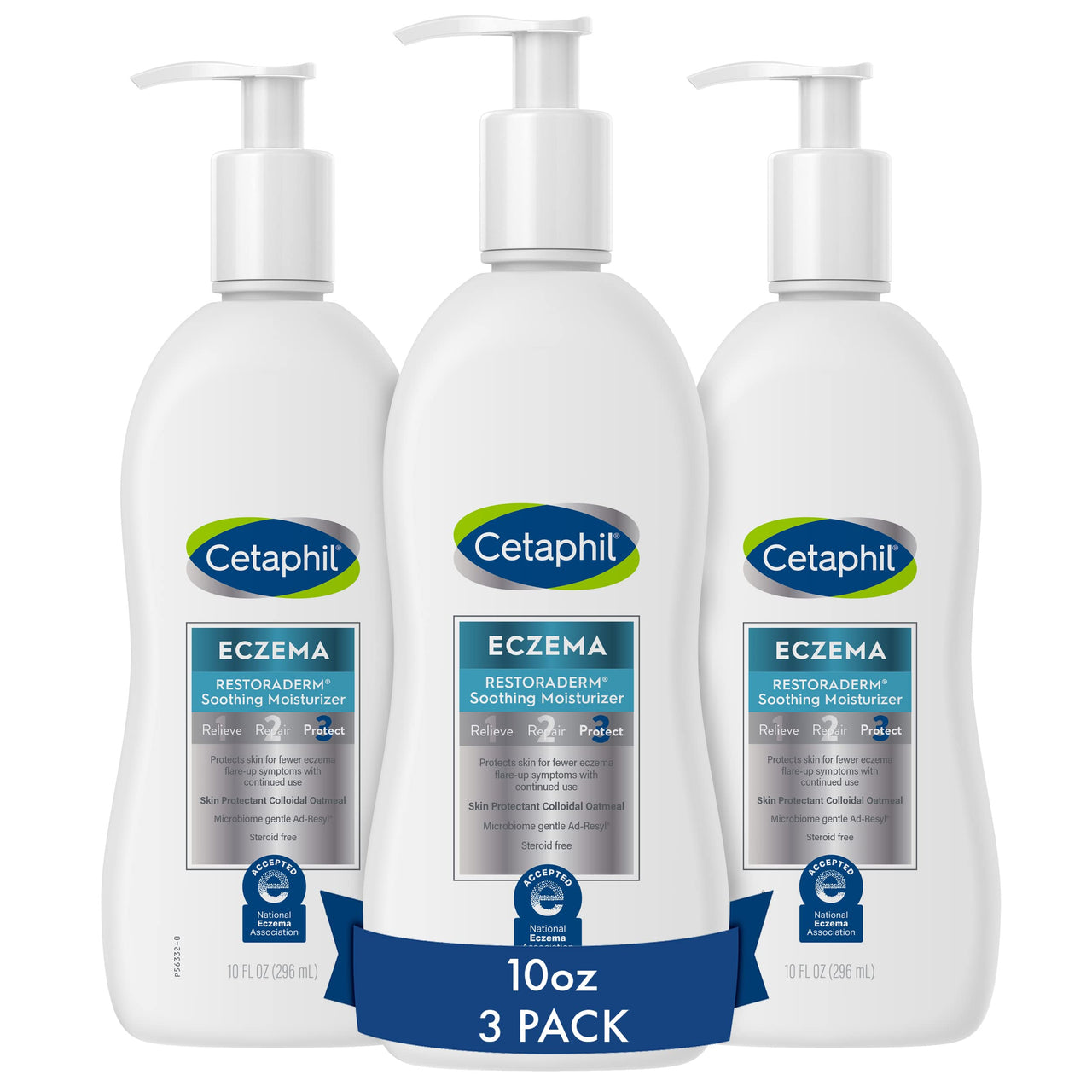 Cetaphil RESTORADERM Itch Control Moisturizing Lotion, 10 fl oz (Pack of 3), Soothes Dry, Irritated, Eczema Prone Skin, No Added Fragrance, (Packaging May Vary)