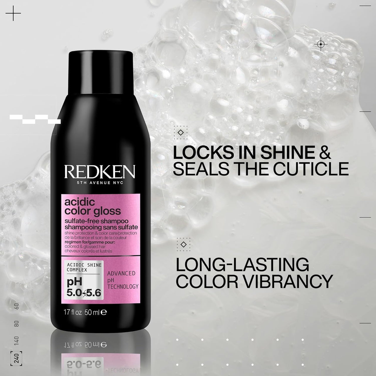 Redken Acidic Color Gloss Sulfate-Free Shampoo - Protects Vibrancy, Salon-Grade Hair Shine, For Color-Treated Hair, 1.7 Fl Oz