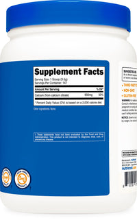 Thumbnail for Nutricost Calcium Citrate Powder (500 Grams) (Unflavored) - Pure Calcium Citrate, No Fillers, Gluten Free (1.1lbs)