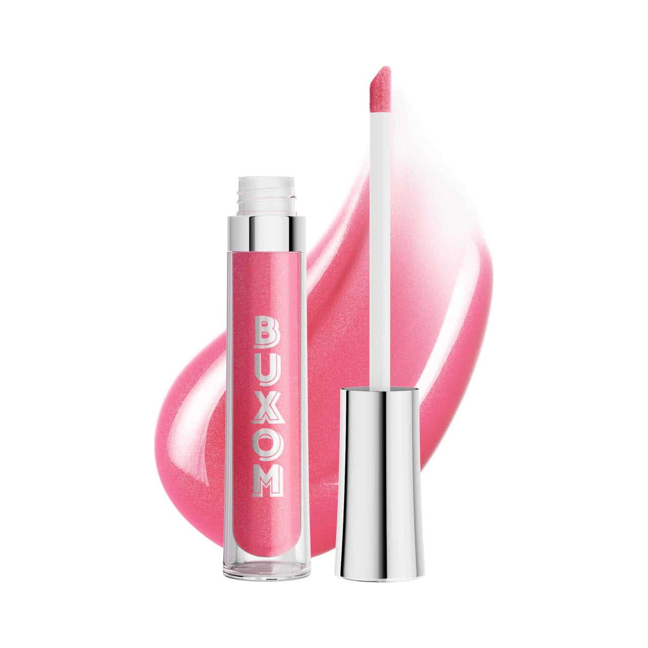 Buxom Full-On Plumping Lip Polish, Tinted Lip Plumper Gloss with Peptides & Vitamin E, High-Shine Lip Gloss that Nourishes, Vegan, AS Kanani (Bright Strawberry Pink Shimmer)