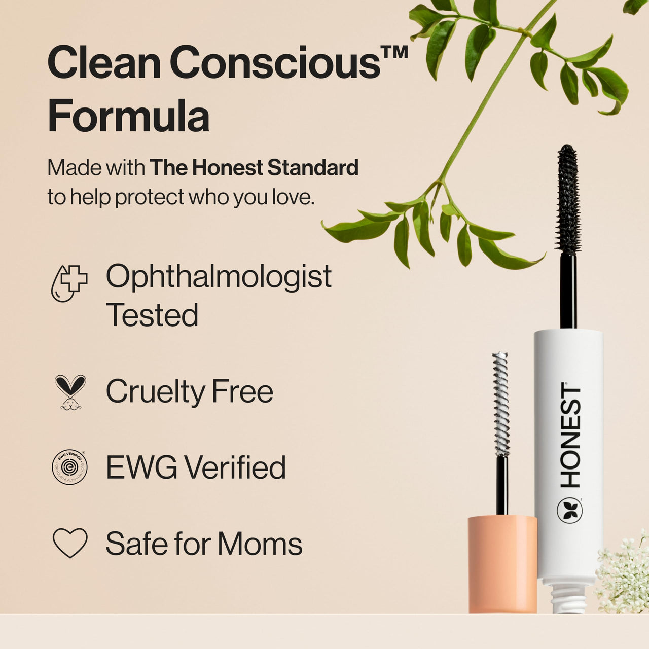 Honest Beauty 2-in-1 Extreme Length Clean Mascara, Lash Primer, Lengthening, Volumizing, Cruelty-Free, Safe for Sensitive Eyes, Black, .27 fl oz