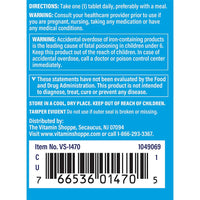 Thumbnail for The Vitamin Shoppe Iron Complex - Better Absorption Energy Support | with Vitamin C Folic Acid | 100 Tablets | Gentle