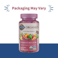 Thumbnail for Garden of Life Organics Women 40+ Gummy Vitamins - Berry - Certified Organic, Non-GMO, Vegan, Kosher Complete Multi - Methyl B12, C & D3 - Gluten, Soy & Dairy Free, 120 Real Fruit Gummies