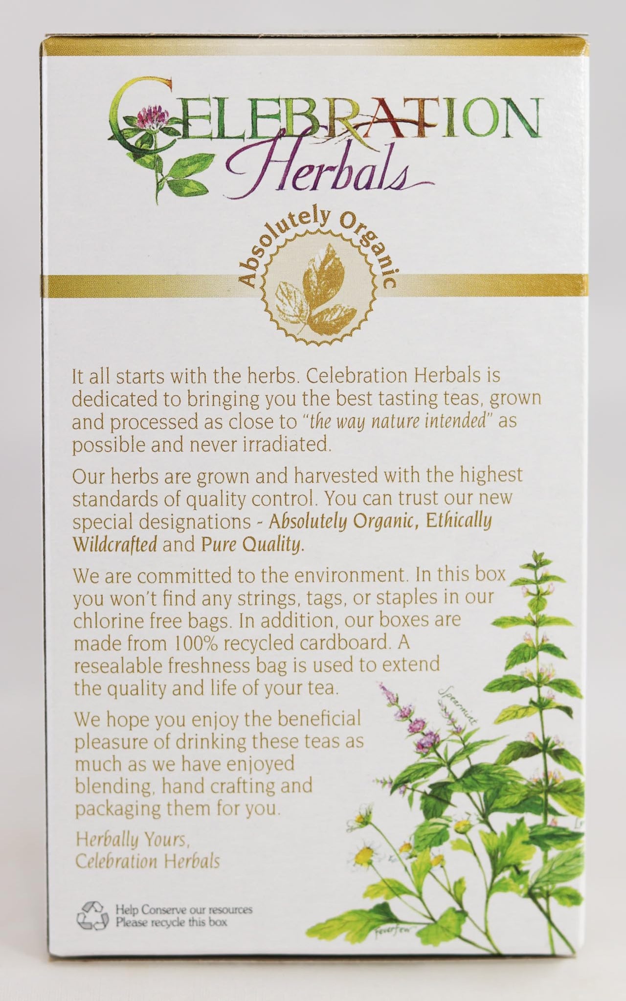 Celebration Herbals Feverfew Lemongrass Tea Organic 24 TB