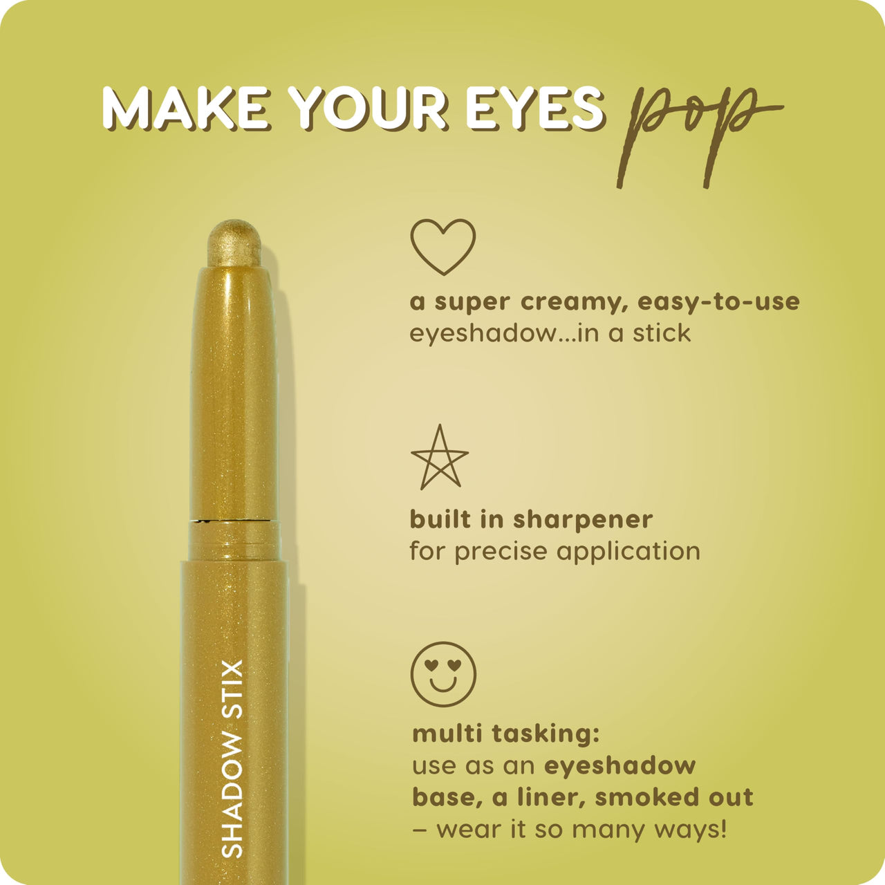 ColourPop Shadow Stix - Cream Eyeshadow Stick with Long-Lasting Color - Multi-Use Cream Makeup with a Built-In Sharpener & Precise Tip for Easy Application - Flex (0.05 oz)