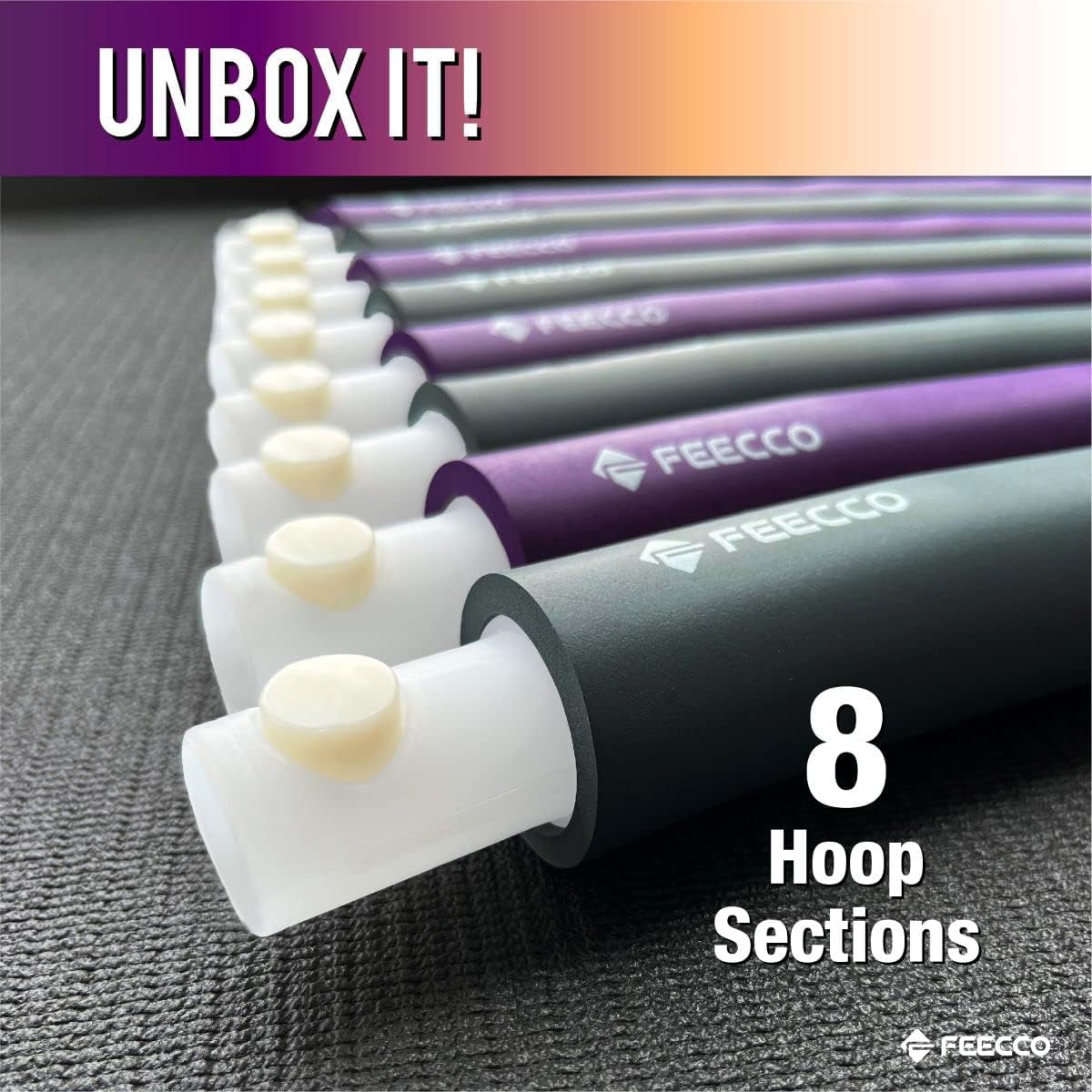 FEECCO Weighted Fitness Hoop, 5LB Weighted Hula for Weight Loss