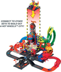 Thumbnail for Hot Wheels City Toy Track Set, Downtown Express Car Wash Playset with 1:64 Scale Vehicle, Foam Roller & Drying Flaps