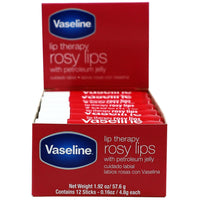 Thumbnail for Vaseline Lip Rosy, Fast-Acting Nourishment, Ideal for Chapped, Dry, Cracked, or Damaged Lips, Lip Balm,12 Sticks, 1 Box