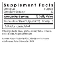 Thumbnail for Nutricology Pancreas Pork 425mg Supplement - Pancreas Natural Glandular, Pancreatic Enzymes, Amylase, Protease, Lipase, Hypoallergenic - 60 Count