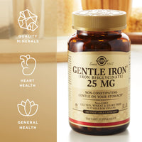 Thumbnail for Solgar Gentle Iron (Iron Bisglycinate) 25 mg - 180 Vegetable Capsules - Non-Constipating, Gentle on Your Stomach - Non-GMO, Gluten Free - 180 Servings