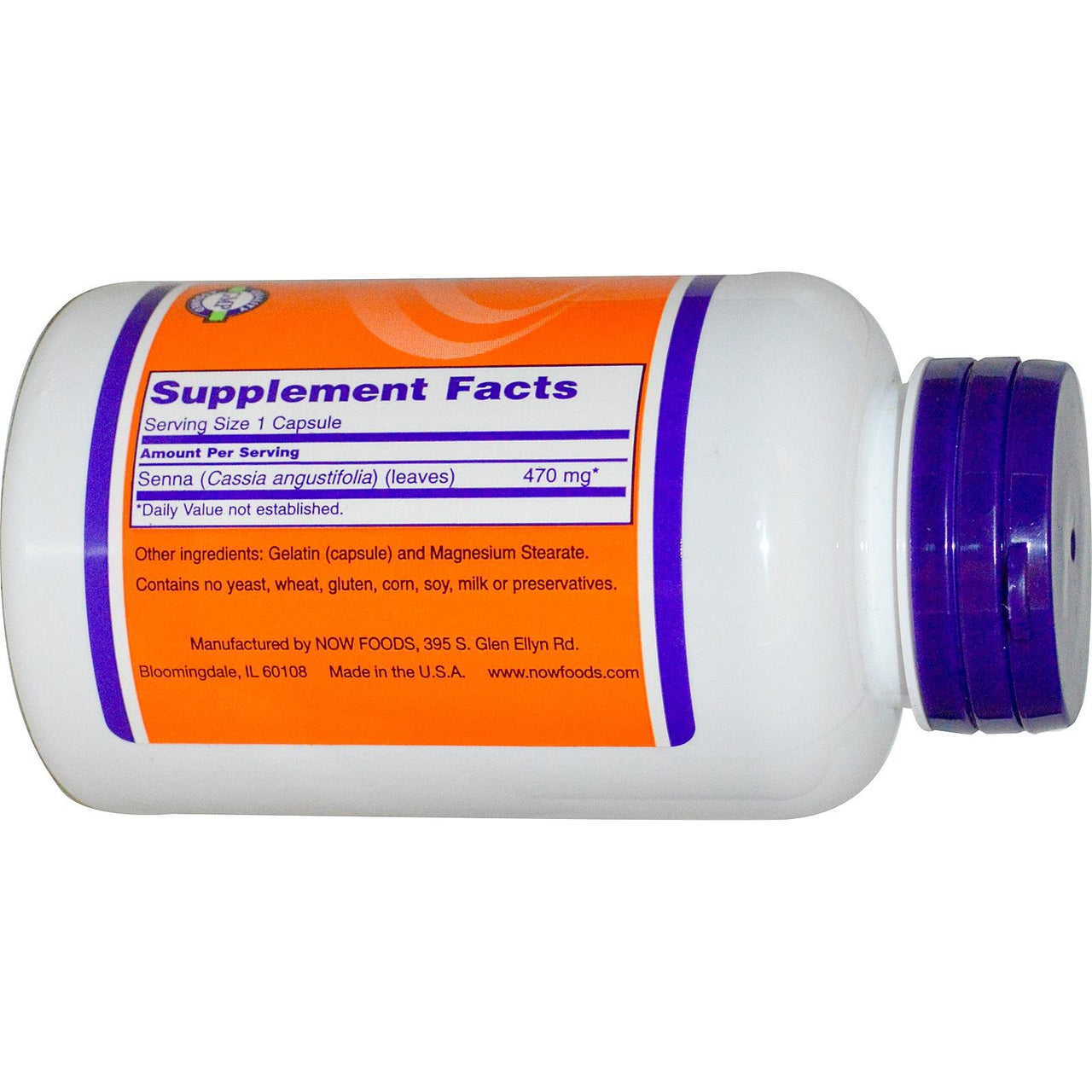 NOW Foods - Senna Leaves 470 mg 100 caps