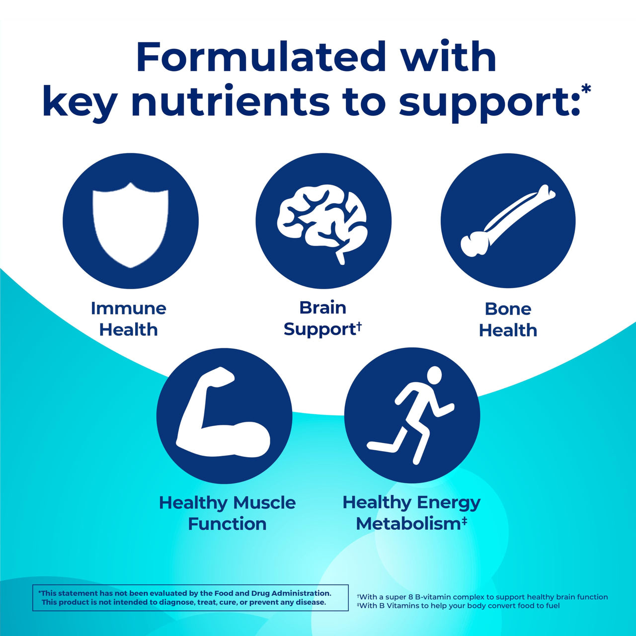 ONE A DAY Multi+ Brain Support Gummies, Multivitamin Gummies for Men & Women with Boost of Brain Support with Super 8 B Vitamin Complex, 100 Count