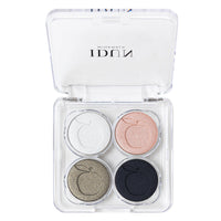 Thumbnail for IDUN Minerals Eyeshadow Palette with Mirror - Vitsippa - Swedish Eye Makeup - 4 Mineral Eyeshadow Shades of Green, Black, White, Pink - Each 0.03 oz