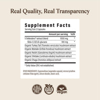 Thumbnail for Real Mushrooms 5 Defenders Mushroom Complex – Organic Adaptogenic Mushroom Blend with Chaga, Reishi, Turkey Tail, Maitake & Shiitake for Wellness Support - Mushroom Beta Glucan Capsules - 200 Count