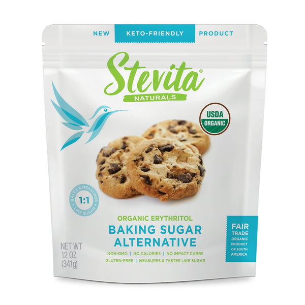 Image 1 of Stevita Organic Erythritol Bake-It-Better Pouch - 12 oz - Baking Sugar Alternative with Stevia & Erythritol, No Calories - USDA Organic, Non-GMO, Vegan, Keto, Paleo, Gluten Free