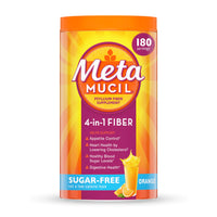 Thumbnail for Metamucil 4-in-1 Psyllium Husk Fiber Supplement, Sugar-Free, 180 teaspoons, Orange Flavored, Daily Fiber Powder for Digestive Health, made with Plant-Based Psyllium Husk Fiber