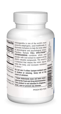 Thumbnail for Planetary Herbals Ashwagandha, Full Spectrum 570 mg Rejuvenating Tonifier - 60 Tablets