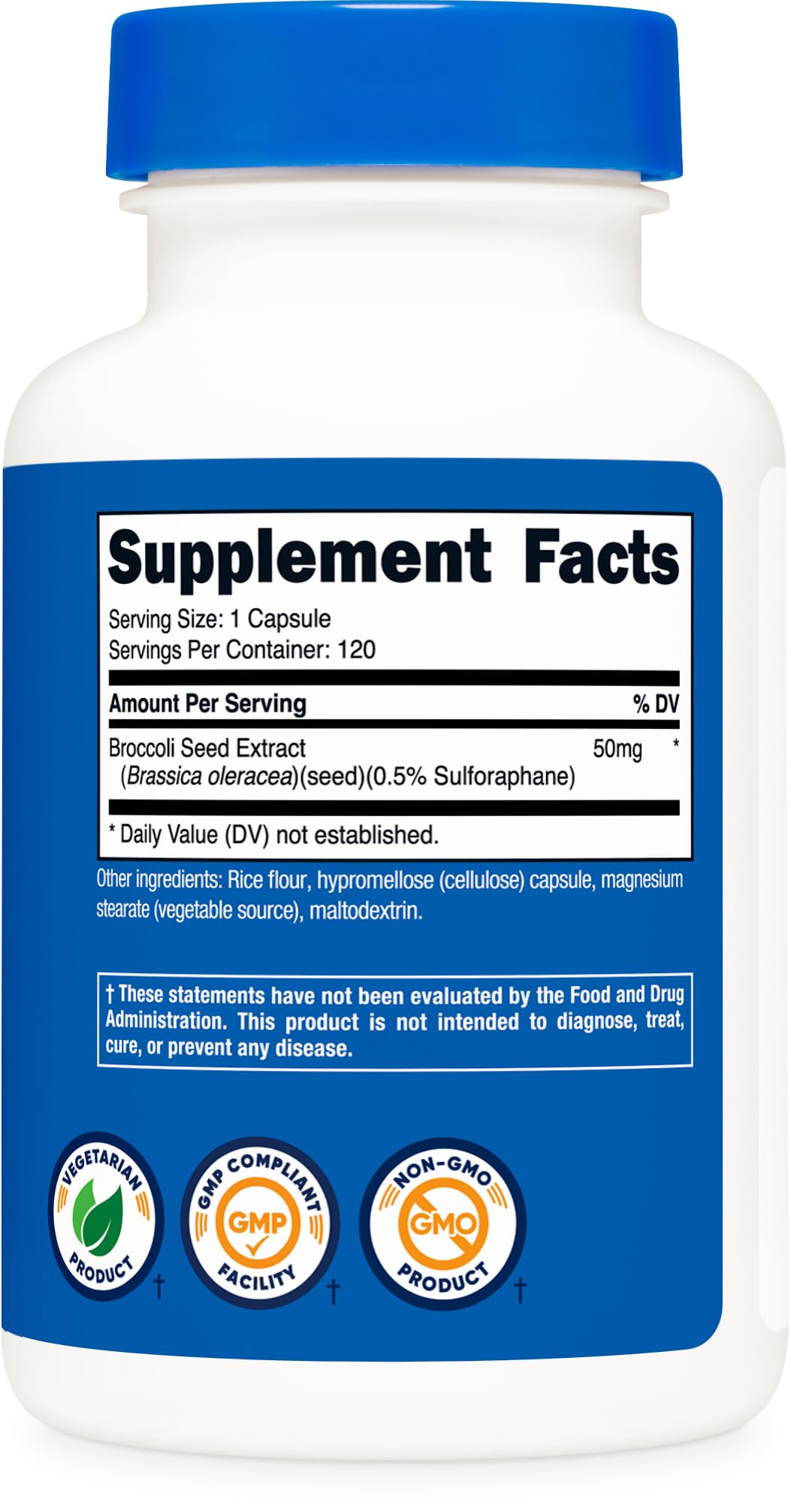 Nutricost Sulforaphane Glucosinolate (SGS) (120 Capsules) - 50 mg Broccoli Seed Extract Per Serving