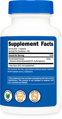 Thumbnail for Nutricost Sulforaphane Glucosinolate (SGS) (120 Capsules) - 50 mg Broccoli Seed Extract Per Serving