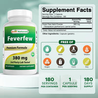 Thumbnail for Best Naturals Feverfew 380 mg 180 Capsules