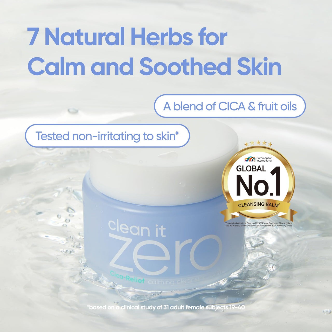 BANILA CO Clean it Zero Calming Cleansing Balm | Korean Makeup Remover for Sensitive Skin | Vegan | Cleansing Oil, Facial Cleanser Made with Centella Asiatica & Madecassoside (100ml / 3.38 fl. oz)