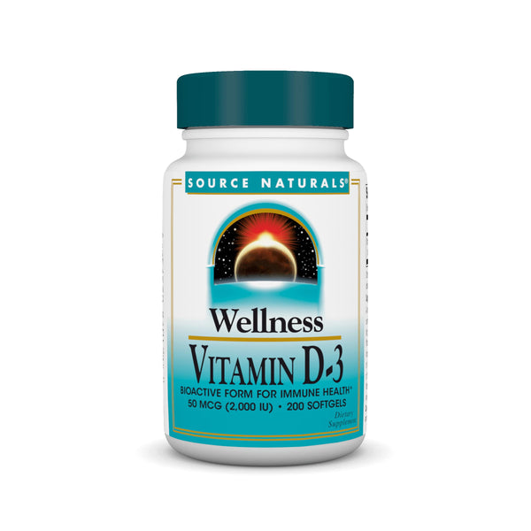 Source Naturals Wellness Vitamin D-3 2000 iu Bioactive Form for Immune Health* - 200 Softgels