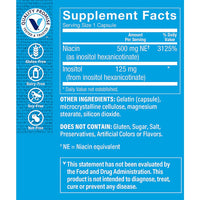 Thumbnail for The Vitamin Shoppe No Flush Niacin 500mg - Cholesterol & Cardiovascular Support | Inositol Hexanicotinate | 300 Capsules | Flush-Free