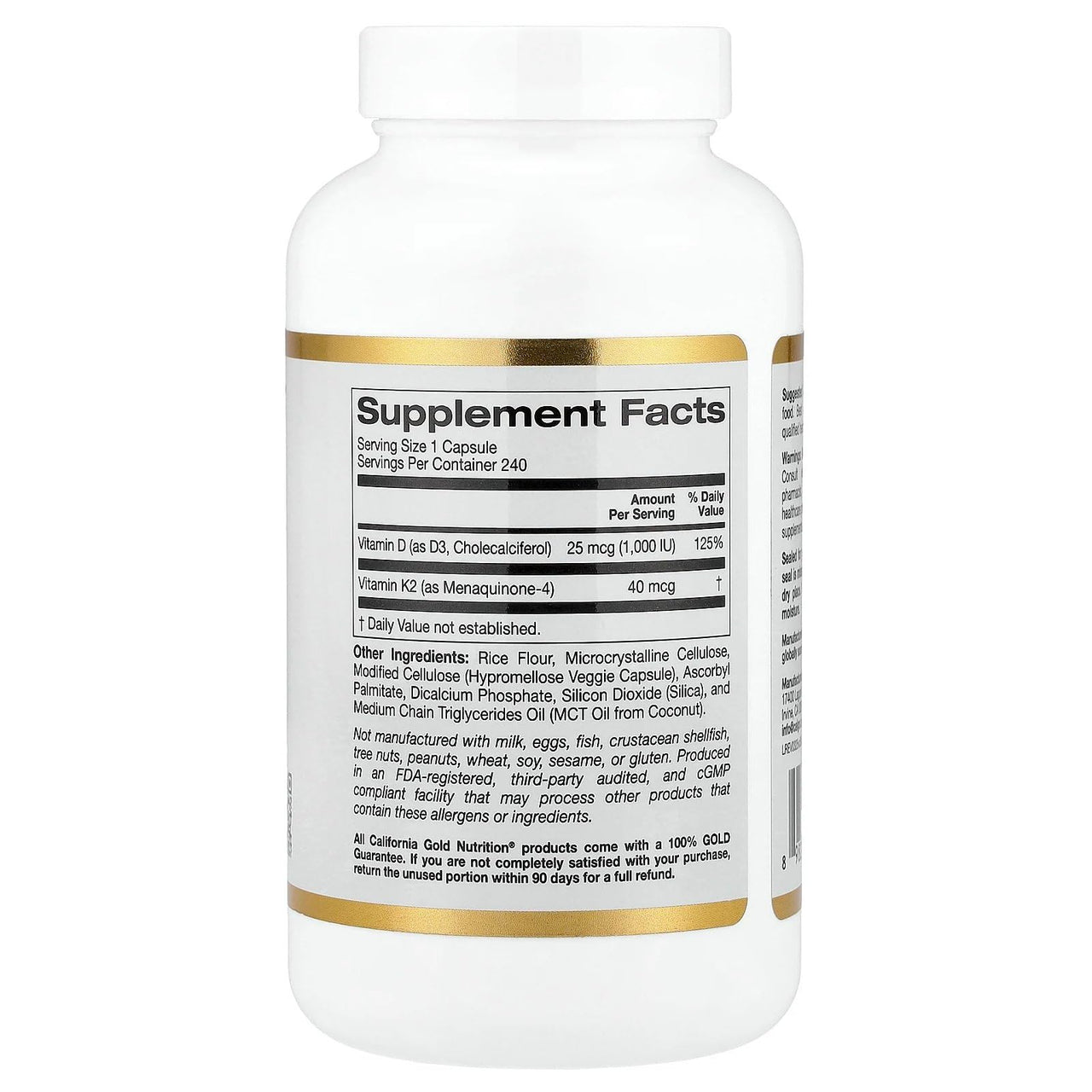 Lake Avenue Nutrition, Vitamin D3 + K2, 240 Veggie Capsules