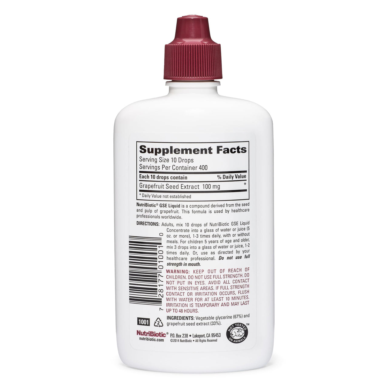 NutriBiotic – GSE, 4 Oz Liquid | The Original Grapefruit Seed Extract Premium Concentrate with Bioflavonoids | Vegan, Gluten Free, Non-GMO