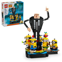 Thumbnail for LEGO Despicable Me 4 Brick-Built Gru and Minions Figure, Buildable Minions Toy for Kids, Dancing Despicable Me Toy Figures Playset, Play-and-Display Birthday Gift for Boys and Girls, 75582