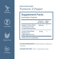 Thumbnail for Eclectic Herb - Organic Turmeric & Pepper Capsules | Musculoskeletal System & Joint Health Support | Herbal Supplement | Vegan, Non-GMO, Gluten Free, Freeze-Dried (90 CT | 430 mg)