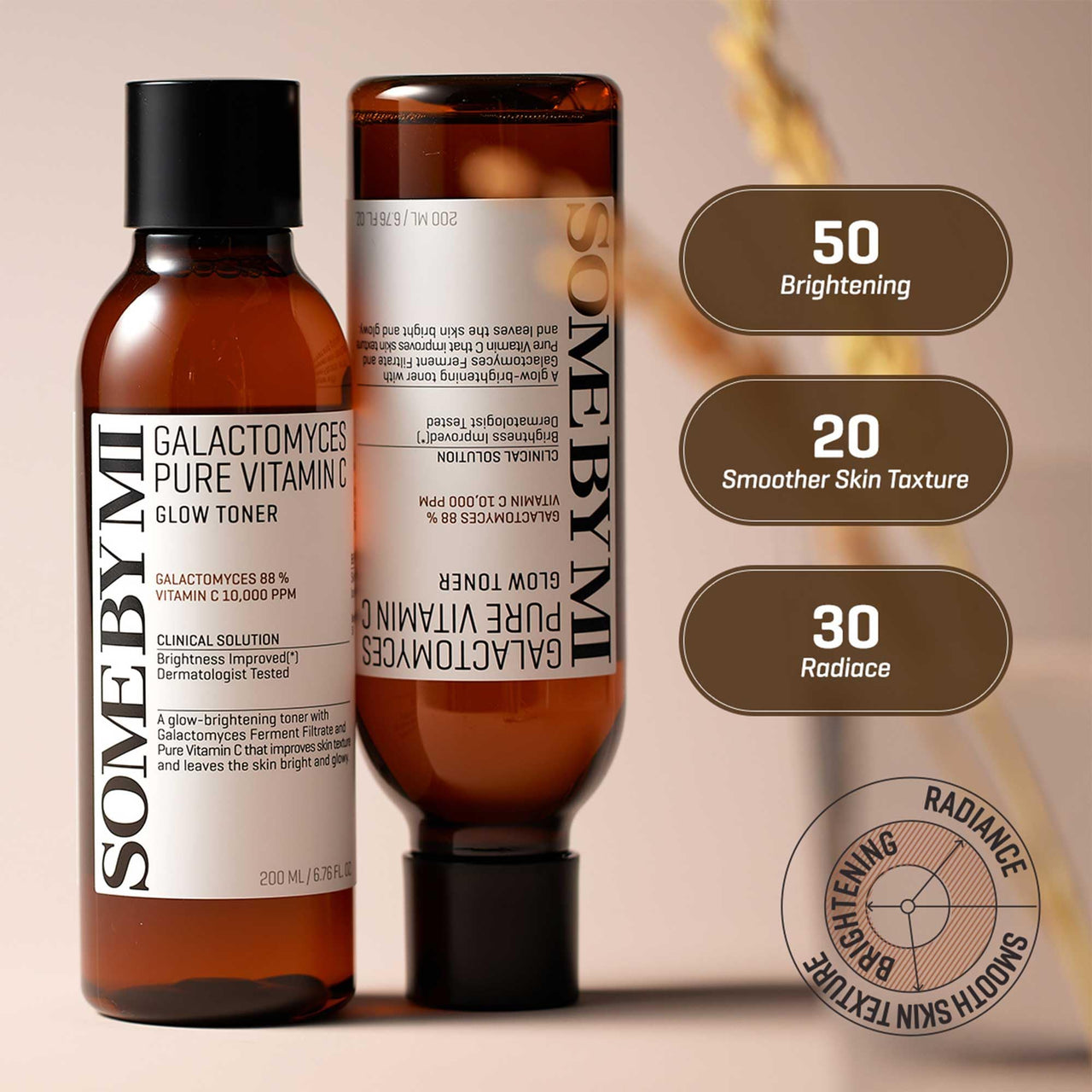 SOME BY MI Galactomyces Pure Vitamin C Glow Toner - 6.76Oz, 200ml - Korean Daily Vitamin C Face Toner for Skin Brightening - Glass Skin Routine with Skin Texture, Elasticity Care - Korean Skin Care
