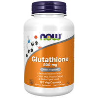 Thumbnail for Now Foods Supplements, Glutathione 500 mg, with Milk Thistle Extract & Alpha Lipoic Acid, Free Radical Neutralizer*, 120 Veg Capsules, Beige