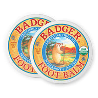 Thumbnail for Badger Foot Balm, 100% Organic Foot Cream for Dry Cracked Heels and Feet, Fast Acting Foot Care for Women & Men, All-Natural Cracked Heel Treatment, 2 oz Tin, 2-Pack