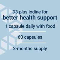 Thumbnail for Life Extension Vitamin D3 with Sea-Iodine™, 125 mcg (5000 IU) – Immune Support, Bone Health, Thyroid Health – 1 Daily, Gluten-Free, Non-GMO – 60 Capsules