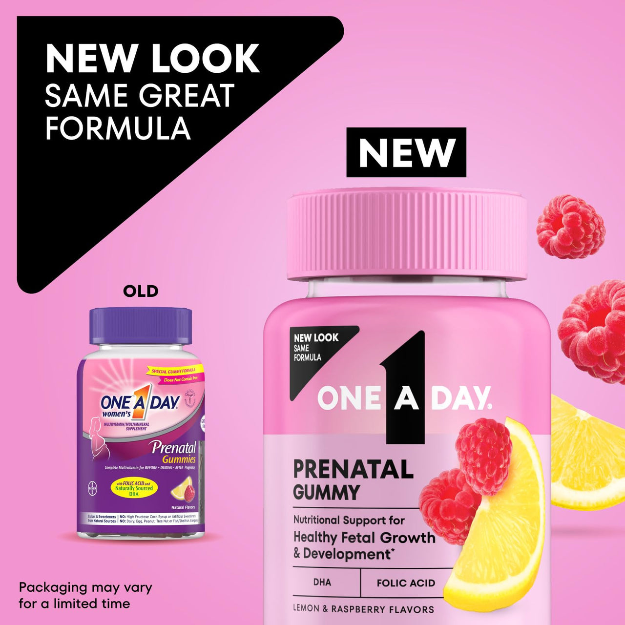 One A Day Prenatal Vitamins for Women Gummies- Pregnancy Vitamins for Women with Folic Acid, DHA, Iodine, Prenatal Gummies, Iron-Free, 120 Ct (Packaging May Vary)