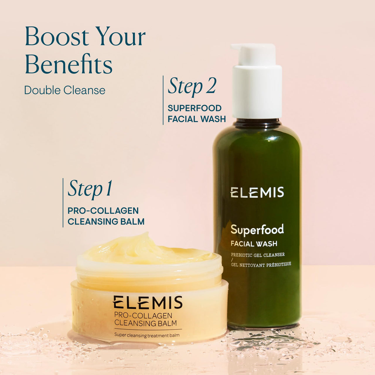 ELEMIS Superfood Facial Wash 200ml, Daily Gel Cleanser with Prebiotics for Glowing, Balanced Skin, Hydrating Cleanser for Face