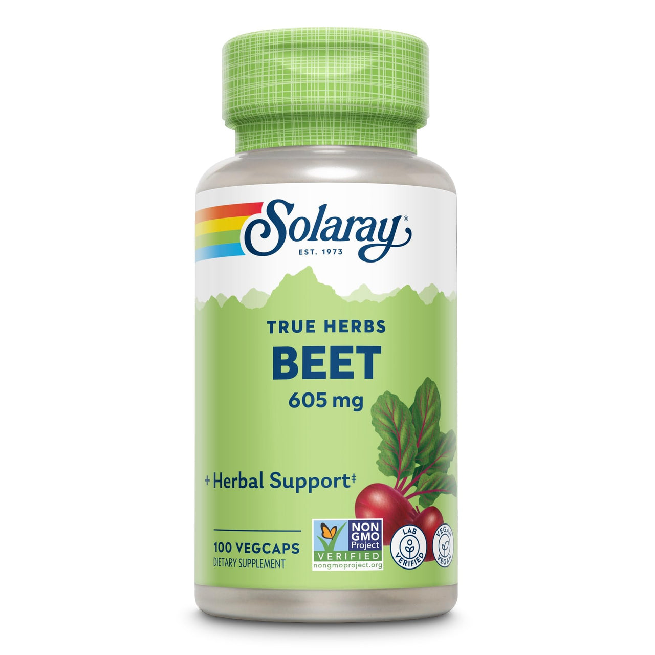 SOLARAY Beet Root 605mg | May Support Cardiovascular Health & Athletic Performance, Kidney, Liver & Blood Health | Non-GMO | Vegan | 100 VegCaps