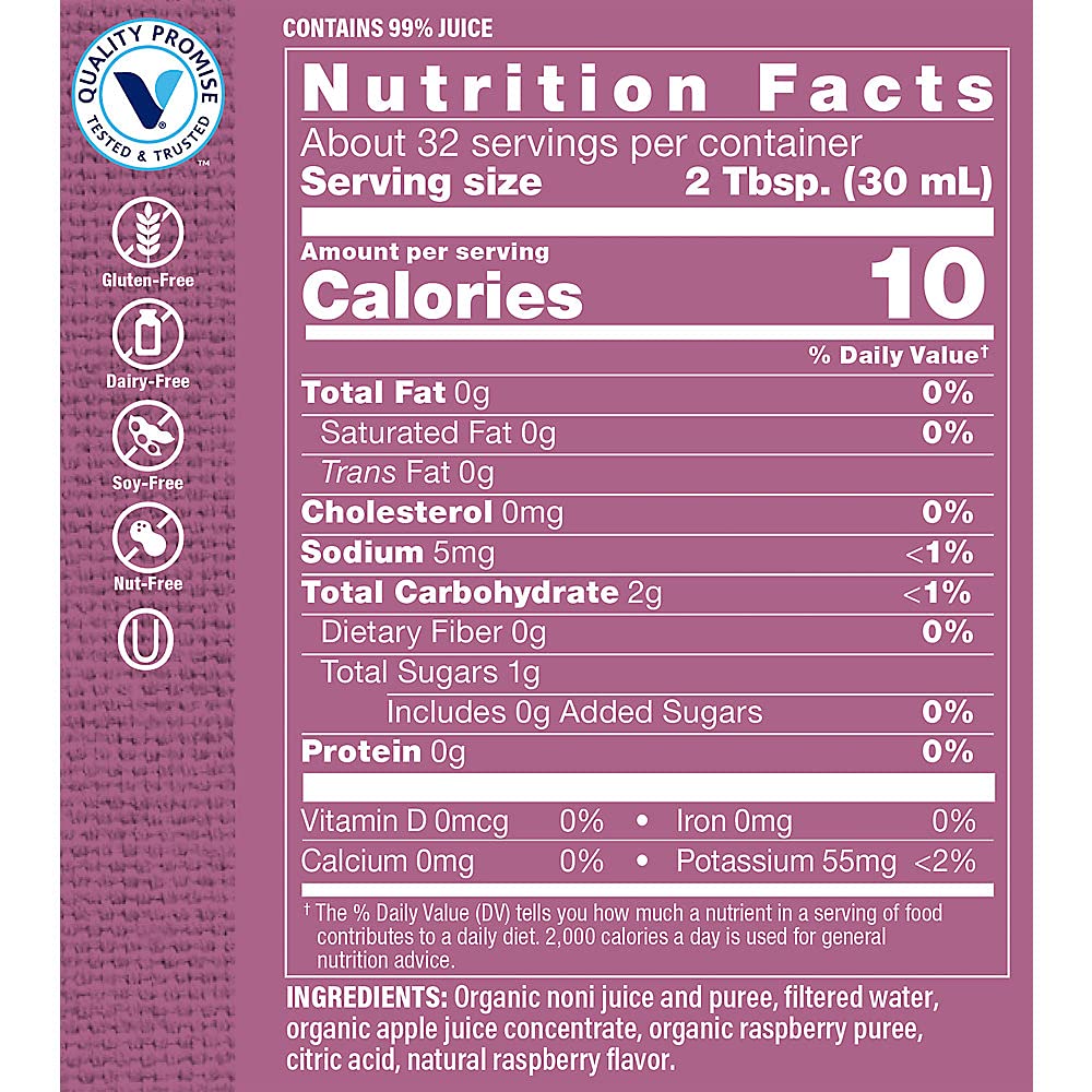 Organic Noni - Natural Juice Blend, Exotic Super Fruit - Tropical Noni Fruit (or Morinda Citrifolia) Supports Immune Health (32 Fl Oz.) by The Vitamin Shoppe