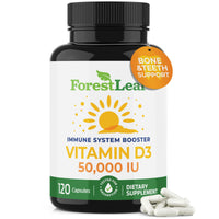 Thumbnail for ForestLeaf Vitamin D3 50,000 IU | VIT D - Kosher VIT D3 Vitamin D Supplement for Women and Men | Bone Health, Teeth, Immune Support | Weekly Dose, 2-Year Supply, 120 Caps