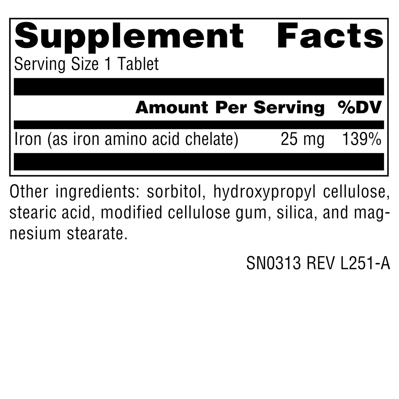 Source Naturals Iron, Amino Acid Chelate - Supports Energy Production* 25mg - 250 Tablets