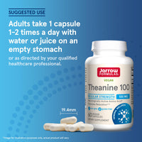 Thumbnail for Jarrow Formulas® Regular Strength Theanine 100 mg, Dietary Supplement, 60 Capsules, 60 Day Supply